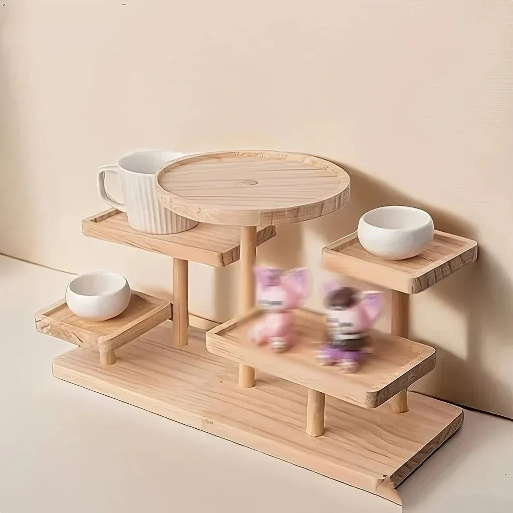 ChirolServ Tiered Wooden Vanity Storage Organiser