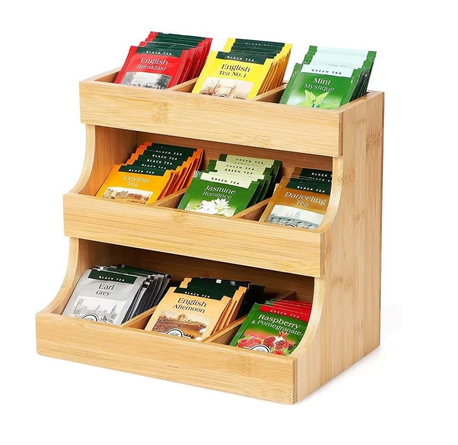 ChirolServ 3-Tier Bamboo Tea Organiser