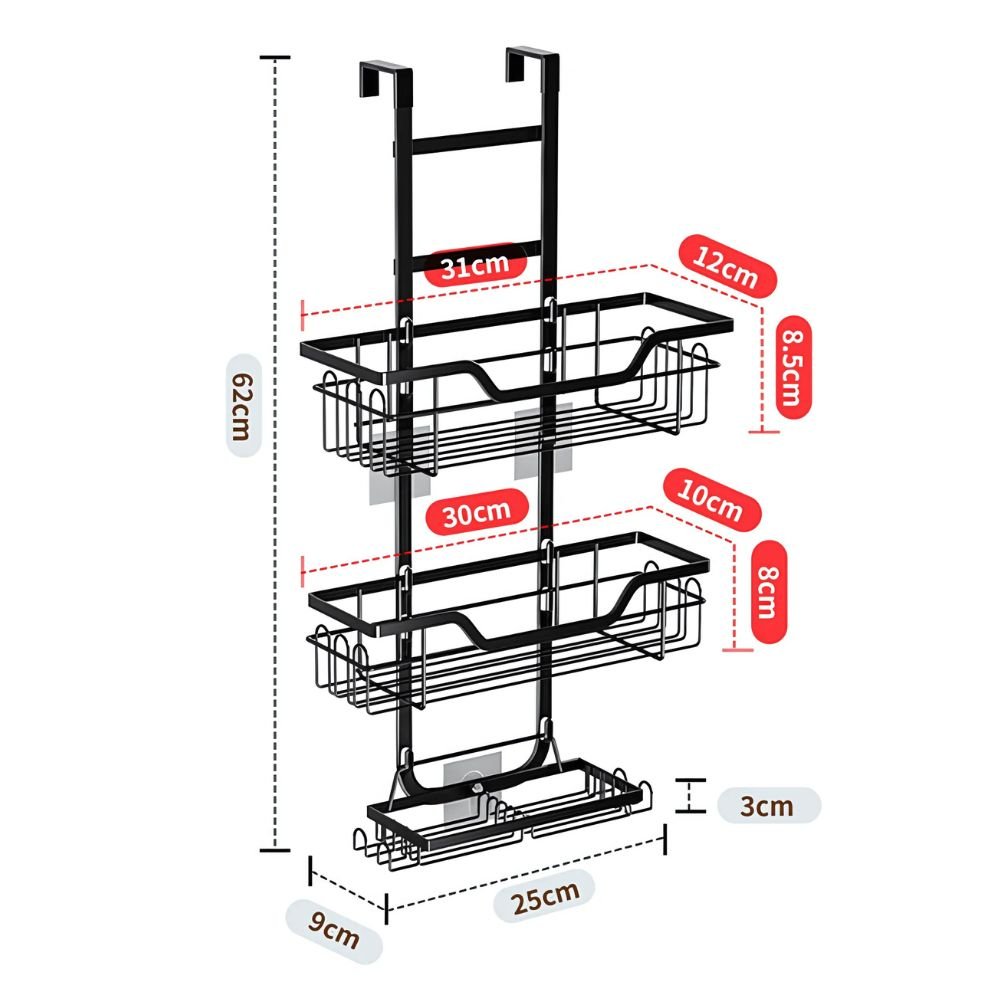 ChirolServ BelleForge 3-Tier Wall-Mounted Bathroom Organiser
