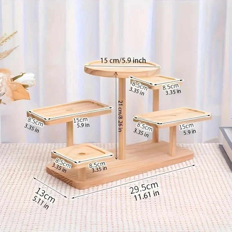 ChirolServ Tiered Wooden Vanity Storage Organiser