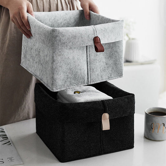 ChirolServ Felt Storage Basket – Foldable Edge & Practical Organisation