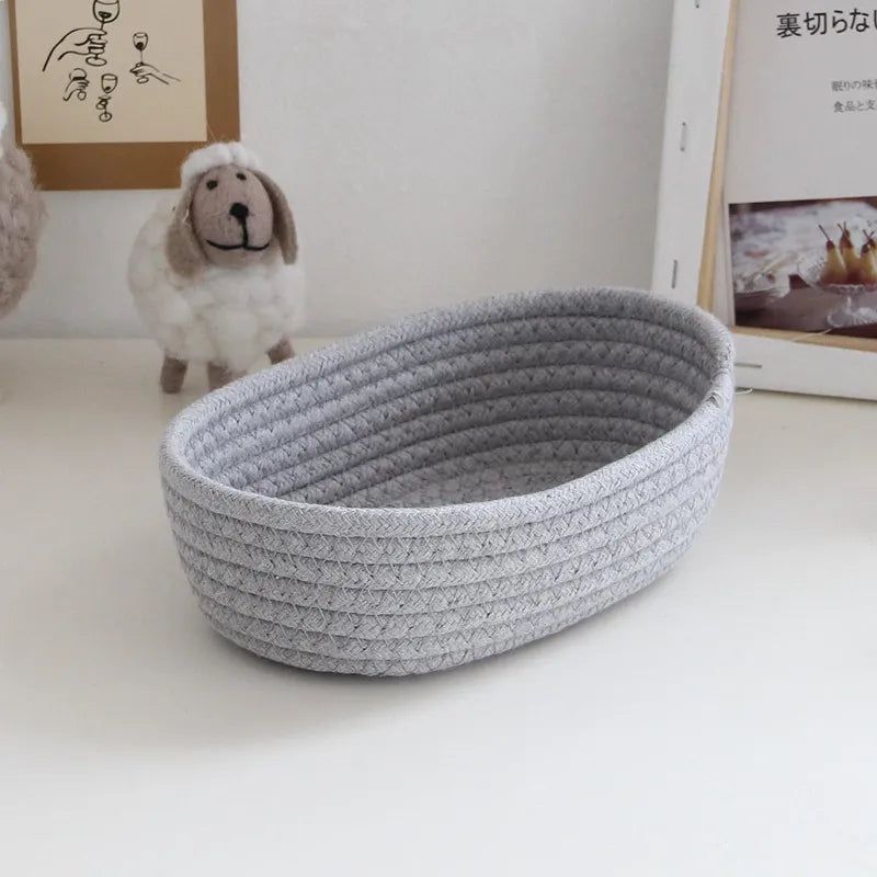 ChirolServ Woven Cotton Rope Storage Baskets